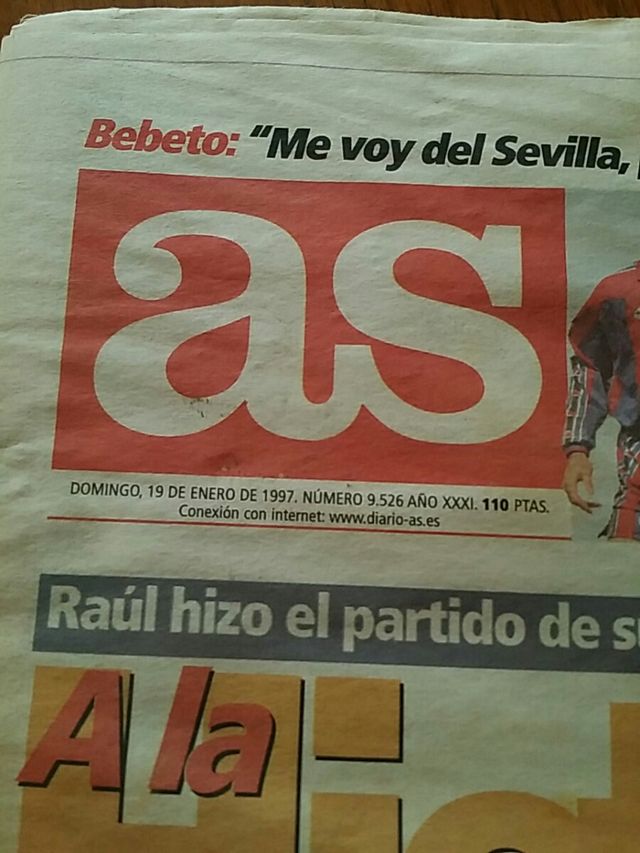 AS 1997 Autografo Raúl González Blanco Real Madrid