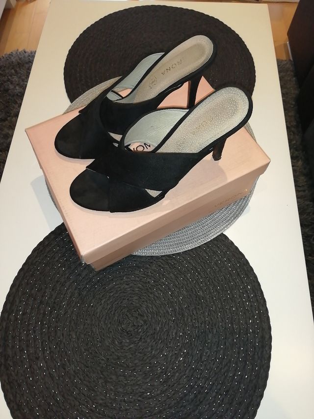 zapatos mujer ante negros tacón número 40