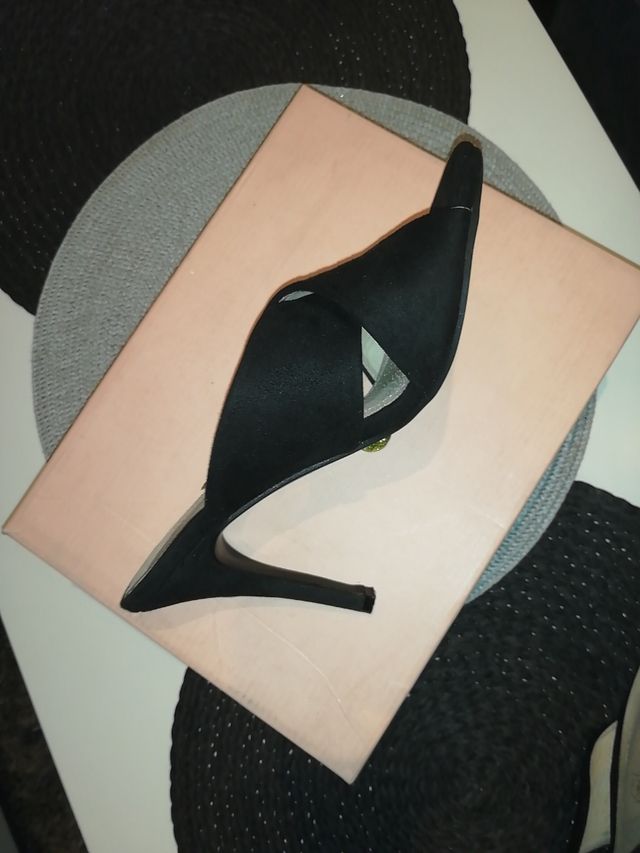 zapatos mujer ante negros tacón número 40