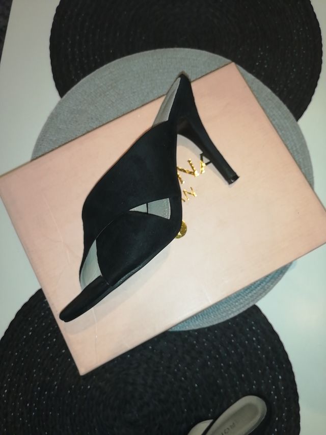 zapatos mujer ante negros tacón número 40