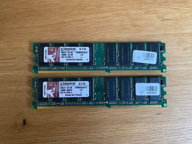 Memoria RAM DDR-400 Kingston - 2 Módulos de 512