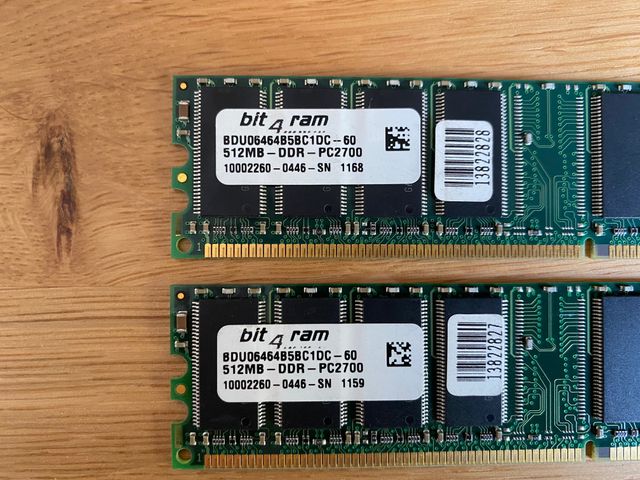 Memoria RAM DDR-333 BIT4RAM - 2 Módulos de 512