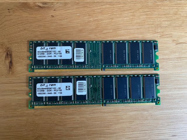 Memoria RAM DDR-333 BIT4RAM - 2 Módulos de 512