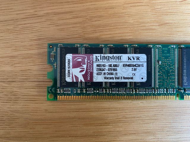 Memoria RAM DDR-400 kingston - 1 Módulo de 1GB