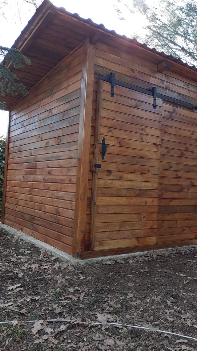 Caseta Jardín puerta corredera 2,8x2,3m INSTALADA de segunda mano por 2