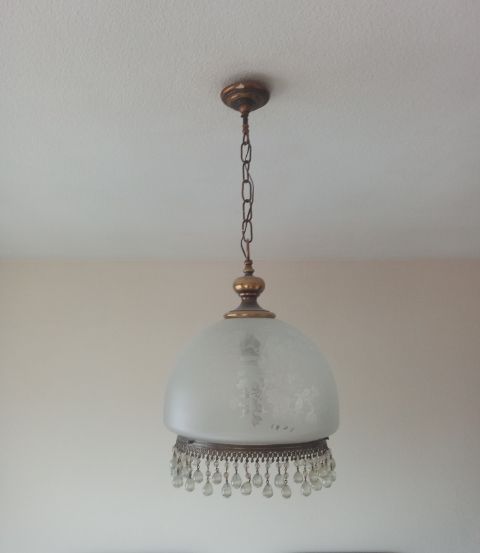 Lampada antica in cristallo