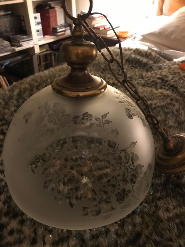 Lampada antica in cristallo