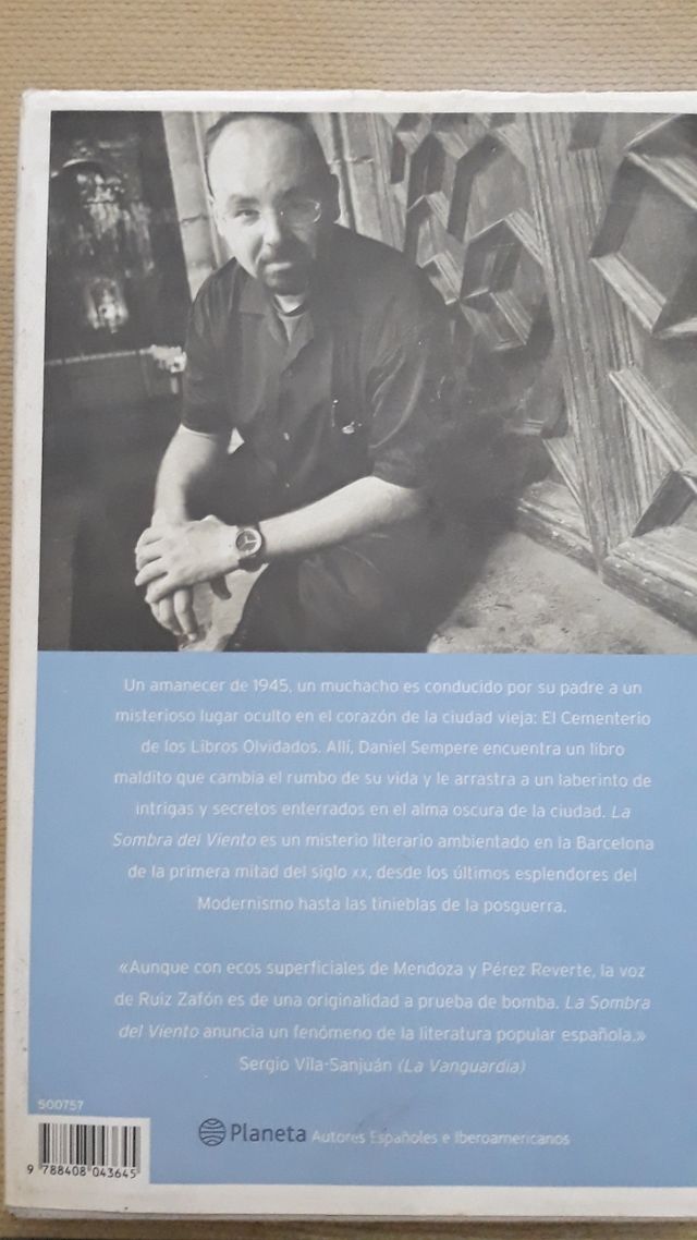 La sombra del viento.  Carlos Ruiz Zafón 