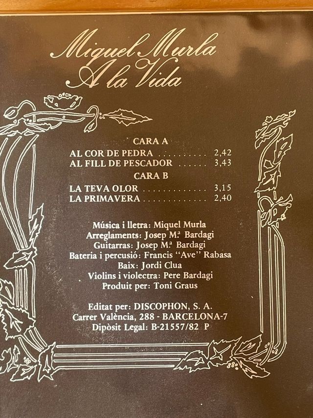 Vinilo de Miquel Murla