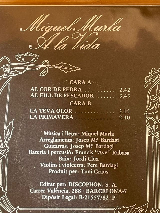 Vinilo de Miquel Murla