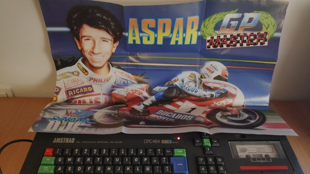 GIOCHI ASPAR GP AMSTRAD CPC POSTER E BIGLIETTO DI ACQUISTO