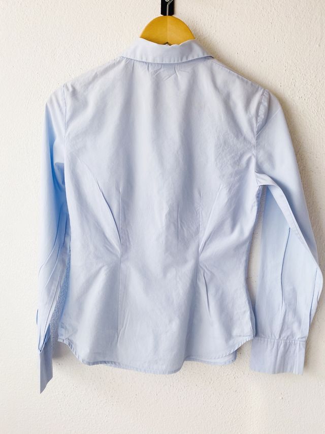 Camisa Zara Basic Azul 100% algodón