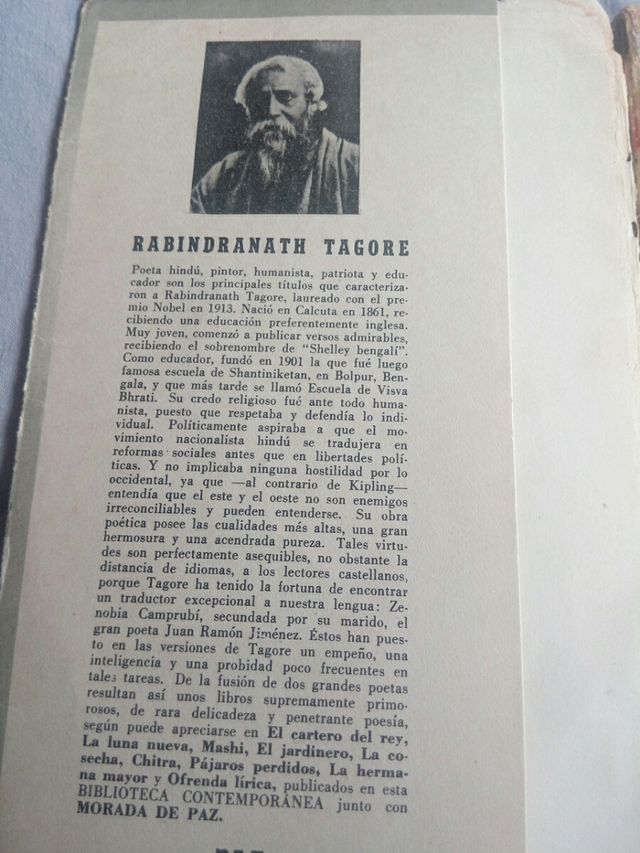Morada de paz. Rabindranath Tagore.