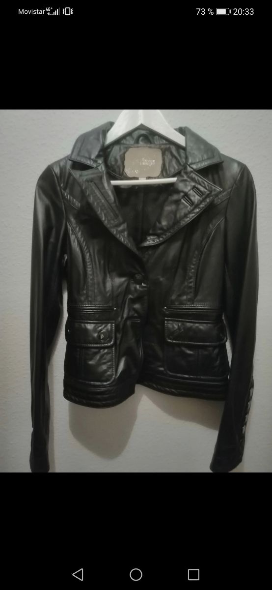 cazadora de piel Stradivarius