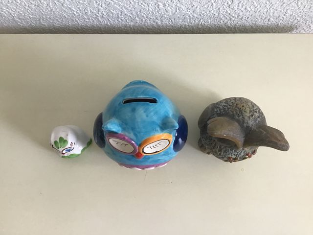 Conjunto 3 búhos de cerámica