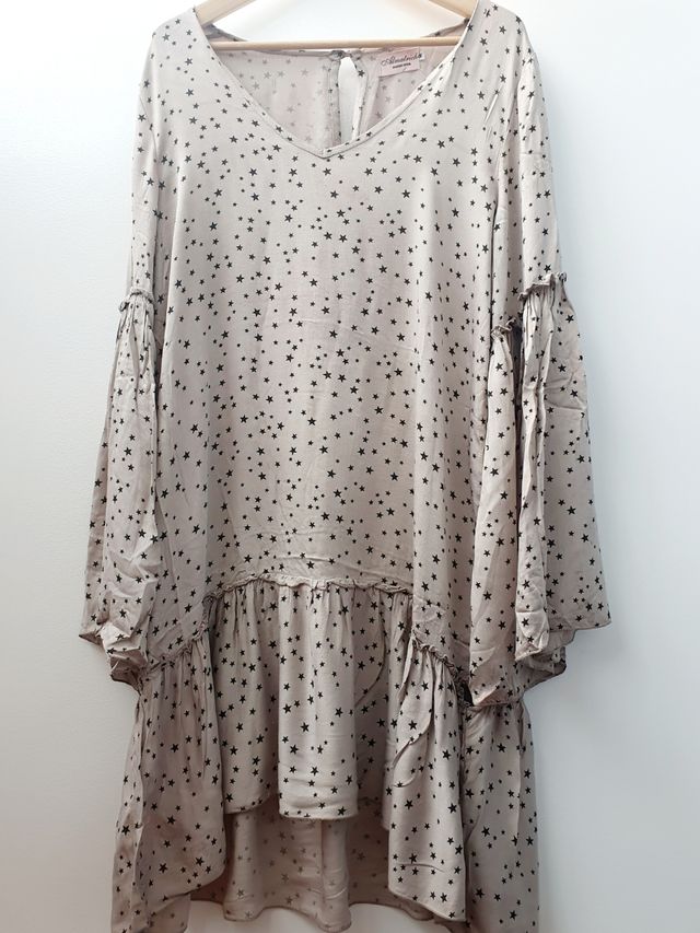 Vestido Almatrichi M/L topo estampado estrellas