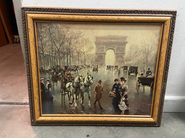 Lamina enmarcada estilo oleo