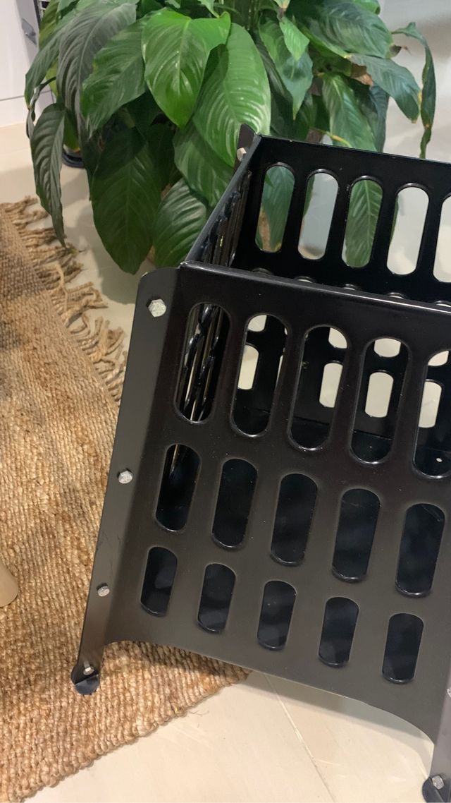 Leñera metálica, soporte de velas, decoracion