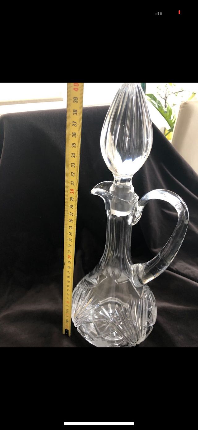 Jarra / botella cristal tallado