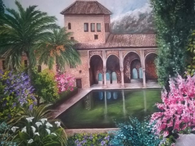 Cuadro al óleo lienzo Alhambra