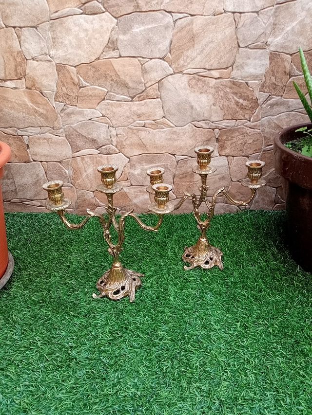 2 CANDELABRO ANTIGUO