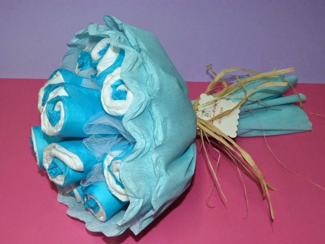 Ramo de pañales + chuches o bombones