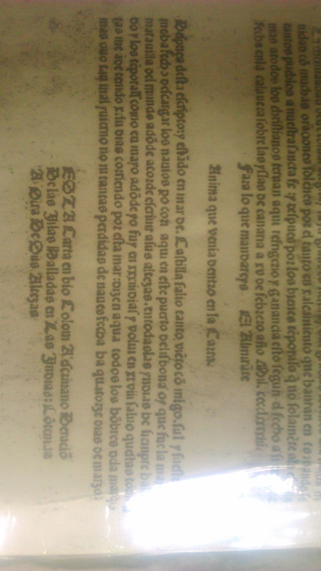 COPIA DE LA PRIMERA CARTA DE COLON.