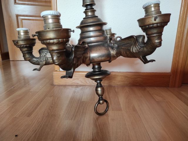 LÁMPARA bronce antigua