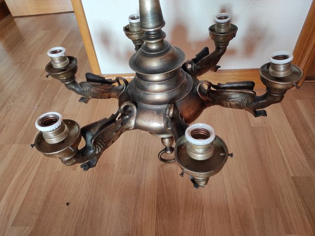 LÁMPARA bronce antigua