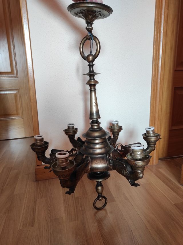 LÁMPARA bronce antigua