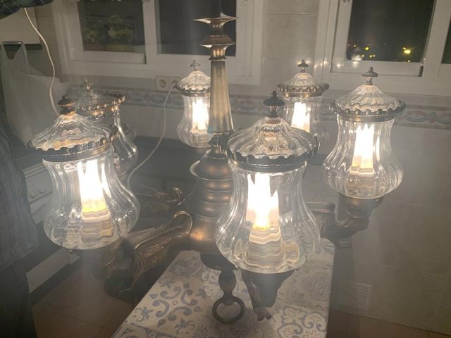 LÁMPARA bronce antigua