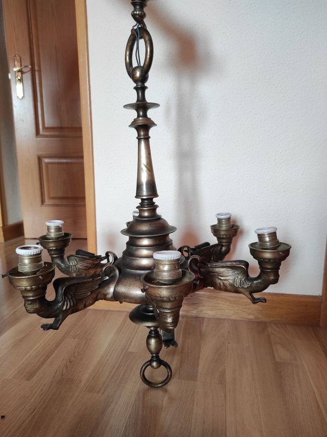 LÁMPARA bronce antigua