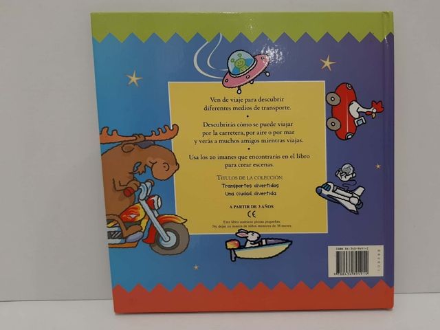 Libro con imanes de transportes divertidos.