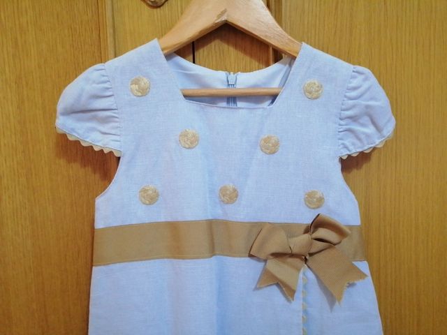 vestido marca Yoedi artesania. talla 5 lino y bord