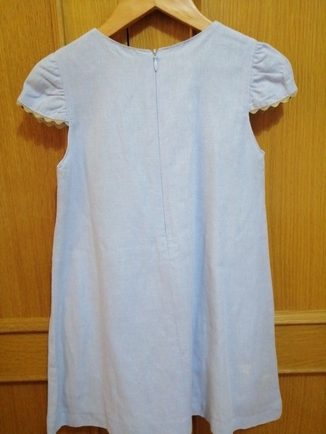 vestido marca Yoedi artesania. talla 5 lino y bord