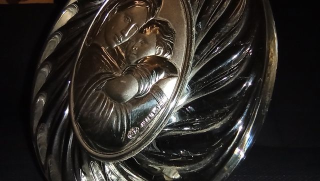 Pieza antigua italiana sacra de plata