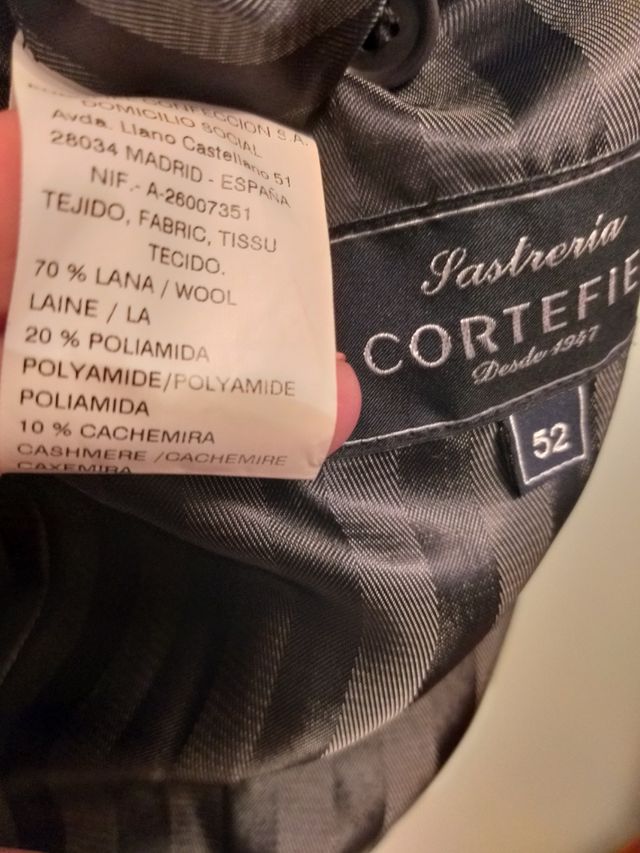 Abrigo Cortefiel hombre talla 52