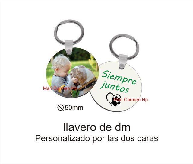 Llavero dm personalizado por dos caras
