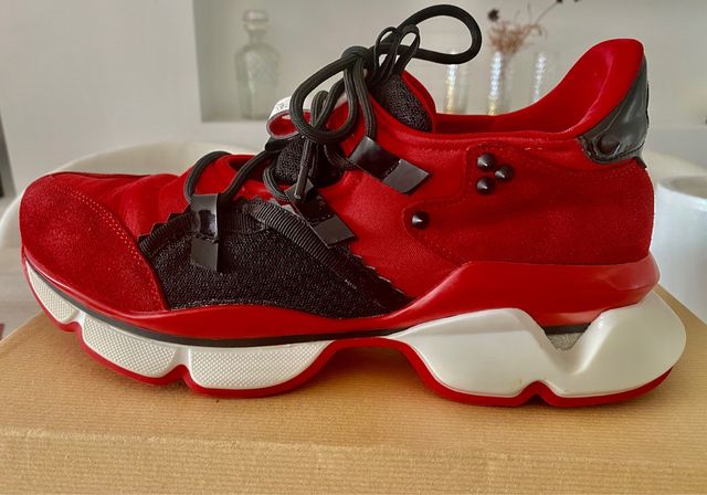 Christian Louboultin Red Runners Trainers