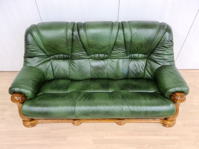 Tresillos Rusticos de Piel Natural  Verdes.