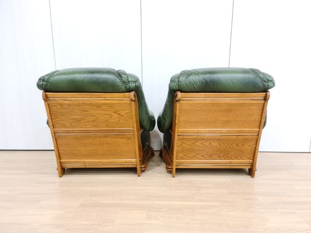 Tresillos Rusticos de Piel Natural  Verdes.