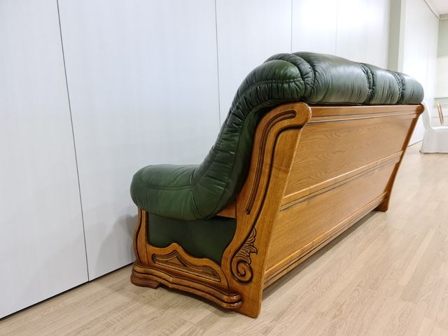 Tresillos Rusticos de Piel Natural  Verdes.