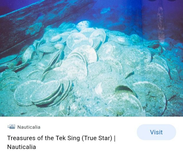 MONEDA Y JARRON CHINO DE NAUFRAGIO.1822."TEK SING"