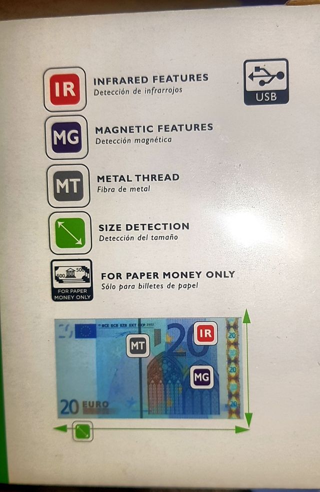 Detector billetes falsos autónomo