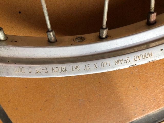 Llanta delantera cros 140x21 36 t buje 15mm