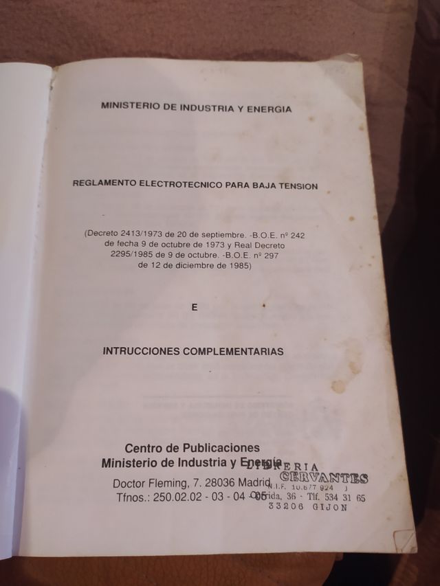 Reglamentos electrotécnico para baja tensión