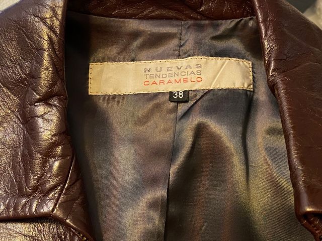 Cazadora de cuero Caramelo