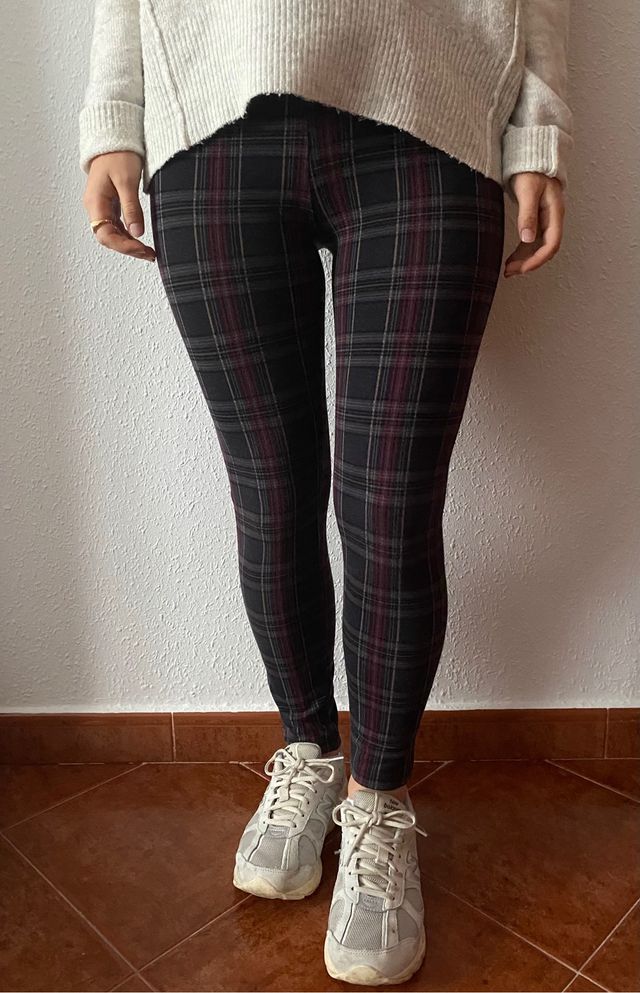 Pantalones elásticos de cuadros