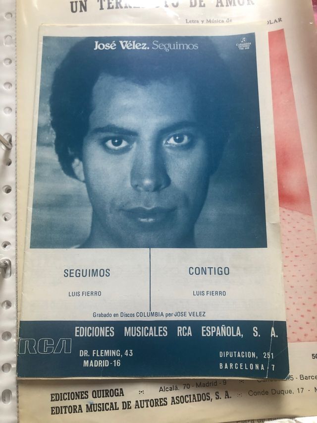 Lote 3 partituras Jose Velez cantante canario 