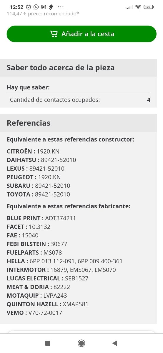 sensor presión colector admisión Toyota aygo